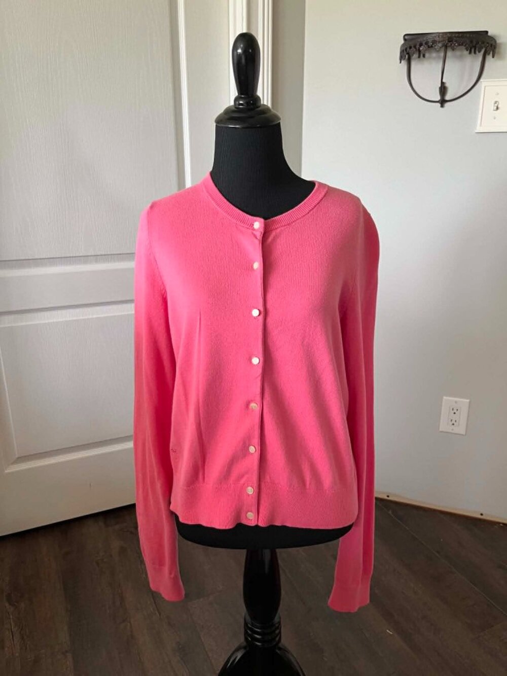 Lilly Pulitzer Women's Pink Button Front Knit Cardigan Sweater size Large